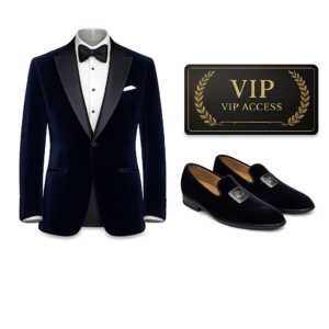 VELVET TUXEDO & VIP ACCESS SET